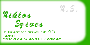 miklos szives business card